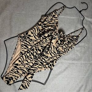Zebra Print One Piece Swimsuit